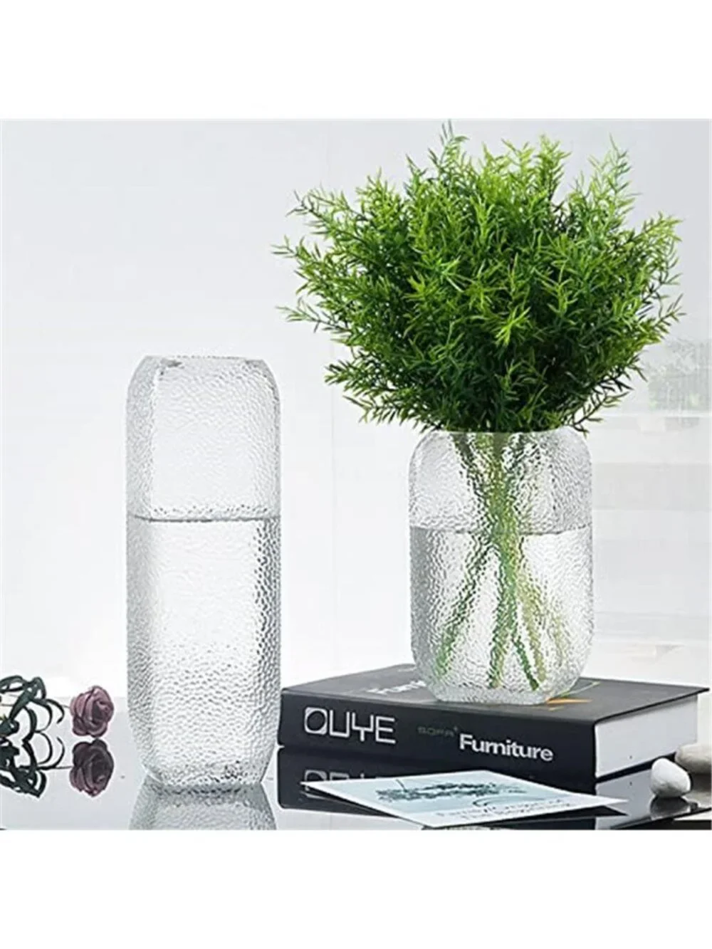 Fake Grass Greenery Stems Faux Plants Outdoor Indoor UV Resistant 8 Pack Green